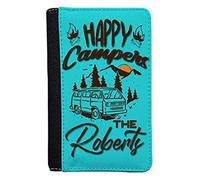 Personalised Happy Campers Passport Holder, Lifetime of Adventures Cover, Light Weight Book Style Case