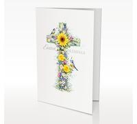 Personalised Happy Easter Cards for Children, A5 Greeting Card Gift with Envelope for Granddaughter, Grandson, Family Keepsake Present (Floral Cross)