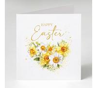 Personalised Happy Easter Cards for Children, A5 Greeting Card Gift with Envelope for Granddaughter, Grandson, Family Keepsake Present (Daffodils)