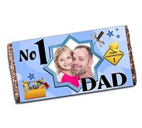 Personalised Happy Fathers Day 110g Milk Chocolate Bar ~ Fathers Day Present Gift N12