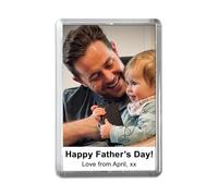 Personalised Happy Fathers Day Photo Magnet Add your child's name Any photo of Dad Daddy Grandad