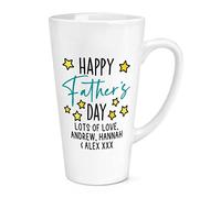 Personalised Happy Father's Day Script Stars 17oz Large Latte Mug Cup