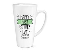 Personalised Happy First Father's Day Love from 17oz Large Latte Mug Cup