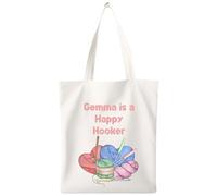 Personalised Happy Hooker Full Colour Crochet Bag Tote 37cm x 41cm Re Usable