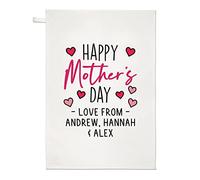 Personalised Happy Mother's Day Script Love from Name Tea Towel Dish Cloth