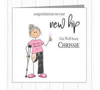 Personalised Happy New Hip Supportive Card - Get Well Soon From Hip Replacement Operation Surgery - Thinking of You Card - For Her - Mum, Friend, Gran