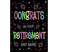 Personalised Happy Retirement Congratulations Card (Black)
