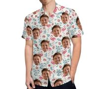 Personalised Hawaiian Shirts for Men,Custom Hawaiian Shirt with Photo,Customized Funny Shirt for Beach/Summer/Party/Stag Do,Casual Wear Holiday,Personalised Gifts for Boyfriend /Husband/Dad/Women