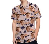 Personalised Hawaiian Shirts for Men,Custom Hawaiian Shirt with Photo,Customized Funny Shirt for Beach/Summer/Party/Stag Do,Casual Wear Holiday,Personalised Gifts for Boyfriend /Husband/Dad/Women