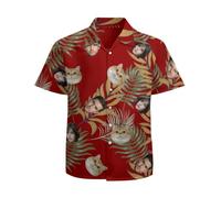 Personalised Hawaiian Shirts for Women Men, Custom Hawaiian Shirt with Face, Tropical Beach Casual Short Sleeve Funky Shirts, Hawaiian Fancy Dress Customised for Family Stag Do