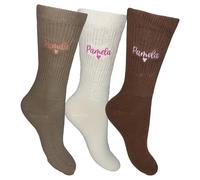 Personalised Heart Design Women's Diabetic Comfort Socks (Brown Cream Mix)