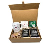 Personalised Heart & Flowers Design Mug & Coaster Hamper Gift Box For Birthday Christmas Mother's Day (Green Tea Bags)