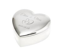 Personalised Heart Jewellery Box for Girls Princess Engraved Keepsake Gift | Personalised Heart Keepsake Jewellery Box Custom Engraved Name Date Phrase Princess Gift for Girls Baptism Bride