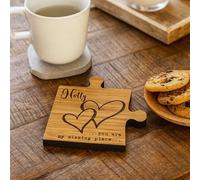 Personalised Heart Jigsaw Coaster | You Are My Missing Piece Romantic Wood Gift