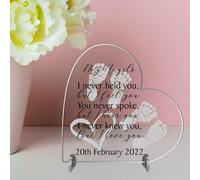 Personalised Heart Plaque - Memorial Plaque for Angel Baby | Custom Bereavement Gift | Handmade Remembrance Plaque (Acrylic 8.5cm x 8.5cm, Twins)