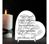 Personalised Heart Plaque - Memorial Plaque for Angel Baby | Custom Bereavement Gift | Handmade Remembrance Plaque (Mdf Wood 19cm x 19cm, Twins)