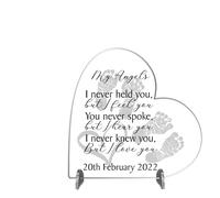 Personalised Heart Plaque - Memorial Plaque for Angel Baby | Custom Bereavement Gift | Handmade Remembrance Plaque (Acrylic 19cm x 19cm, Twins)