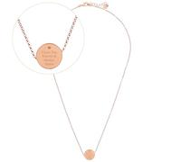 Personalised Heart Rose Gold Toned Disc Necklace - 21inch. Birthday, Anniversary, Wedding, Bridesmaid, Flowergirl, Bride