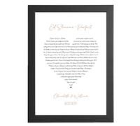 Personalised Heart Song Lyrics Print Gift, Favourite Song Wall Art, Choice of colours, Wedding, Anniversary, Christmas A5, A4 Framed or Unframed - Choose your colour