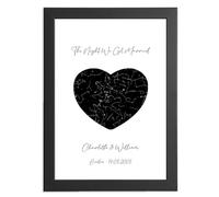 Personalised Heart Star Constellation- Personalised Wedding Gifts For Gay Couples Men Or Custom Wedding Gifts For Lesbians, Romantic Present For LGBTQ Couple Gift - Christmas, Birthday, Anniversary