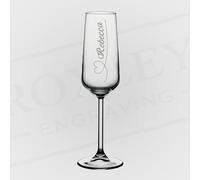Personalised Heart Underline Champagne Flute, Beautiful Personalised Gift for Birthday, Anniversary or Valentines