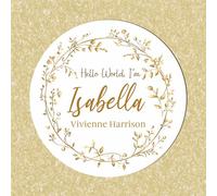 Personalised Hello World Baby Plaque with Floral & Gold Frame - 11 Colour Options, Ideal as a New Baby Present for Mums, New Parents, Baby Arrival Keepsake (Gold Floral)