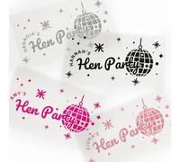 Personalised Hen Do Iron-On Transfer - Hen Party HTV Sticker | Custom Disco Ball Design Hen Do Heat Transfer Vinyl, Bridal Party Glitter Labels, Bachelorette Outfits