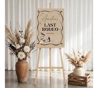 Personalised Hen Do Welcome Sign: Beige Colour 'Last Rodeo' Decoration
