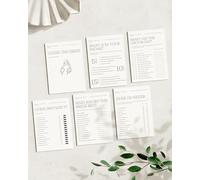 Personalised Hen Party Games - Pack of 6 Printed Hen Do Activities | Bridal Shower & Bachelorette Quiz Cards | Modern UK Design