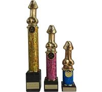 Personalised Hen Party Hen Night Penis, Willy, Dick Trophy Humorous Funny Award, 3 Sizes - Enter Your Own Custom Text (Small)