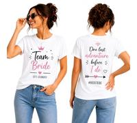 Personalised Hen Party T-Shirt - Team Bride T-Shirt, 100% Cotton Premium Tee, Bride Tribe Bachelorette Party Outfit, Front & Back Print