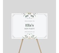 Personalised Hen Party Welcome Entrance Sign Board Floral Design Hen Do Birdal Shower Bachelorette Wedding Party Decor- A1,A2, A3 (Design 7)