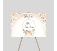 Personalised Hen Party Welcome Entrance Sign Board Floral Design Hen Do Birdal Shower Bachelorette Wedding Party Decor- A1,A2, A3 (Design 3)