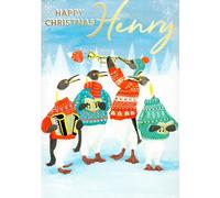 Personalised Henry Singing Musical Christmas Card Sound of Christmas Range XSING103 XSING103