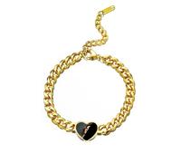 Personalised Hidden Heat-activated Photo Bracelet, Engraved on Back Color Changing with Temperature Picture Reveal Bracelet Birthday Valentine's Day Gift for Friends Couple (Gold heart)