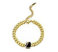 Personalised Hidden Heat-activated Photo Bracelet, Engraved on Back Color Changing with Temperature Picture Reveal Bracelet Birthday Valentine's Day Gift for Friends Couple (Gold square)