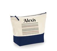 Personalised Hidden Message - “F*ck This Shit” Optical Illusion Design, Makeup Bag, Canvas Accessory Bag. (Natural Navy, M)