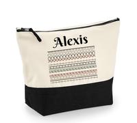 Personalised Hidden Message - “F*ck This Shit” Optical Illusion Design, Makeup Bag, Canvas Accessory Bag. (Natural Black, L)