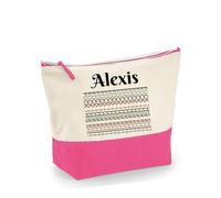 Personalised Hidden Message - “F*ck This Shit” Optical Illusion Design, Makeup Bag, Canvas Accessory Bag. (Natural True Pink, M)