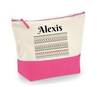 Personalised Hidden Message - “F*ck This Shit” Optical Illusion Design, Makeup Bag, Canvas Accessory Bag. (Natural True Pink, L)