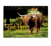 Personalised Highland Cow Chopping Board Custom Glass Worktop Saver Cutting Kitchen Surface Protector - 30 x 40cm Birthday Gift (Highland Cow KS45)