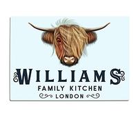 Personalised Highland Cow Chopping Board Custom Glass Worktop Saver Cutting Kitchen Surface Protector - 30 x 40cm Farm Birthday Gift KCH22