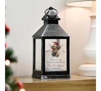 Personalised Highland Cow Christmas LED Lantern, Black Lantern, Christmas Lantern, Christmas Gift, Christmas Decoration, Santa