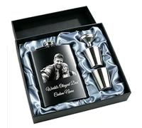 Personalised Hip Flask for Men Custom Alcohol Flask for Wedding Engraved Whiskey Flask for Groomsmen Best Man Gifts Father of the Bride Gift Box (Flask Set)