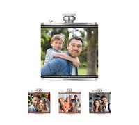 Personalised Hip Flask for Men Custom Whisky Flask with Name Photo Stainless Steel Pocket Flasks Gifts for Dad Grandpa Him Husband Fathers Day Christmas (Hip Flask with Picture)