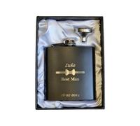 Personalised Hip Flask for Wedding Favor Gift - Stainless Steel flasks for Best Man/Groomsman/Usher/Any Name/Any Date