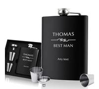 Personalised Hip Flask Groomsmen Gifts Best Man Gift Custom Engraved Hip Flasks for Men 6oz Stainless Steel Flask for Usher Groom Father of The Bride Gift for Wedding Christmas (Design 2)