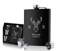 Personalised Hip Flask Groomsmen Gifts Best Man Gift Custom Engraved Hip Flasks for Men 6oz Stainless Steel Flask for Usher Groom Father of The Bride Gift for Wedding Christmas (Design 1)