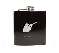 Personalised Hip Flask Shooting, Black