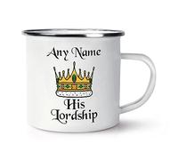 Personalised His Lordship Enamel Mug Cup